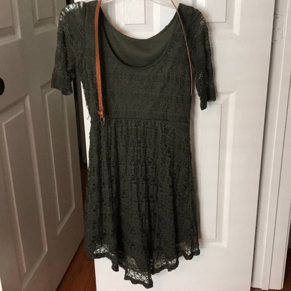 Olive lace dress